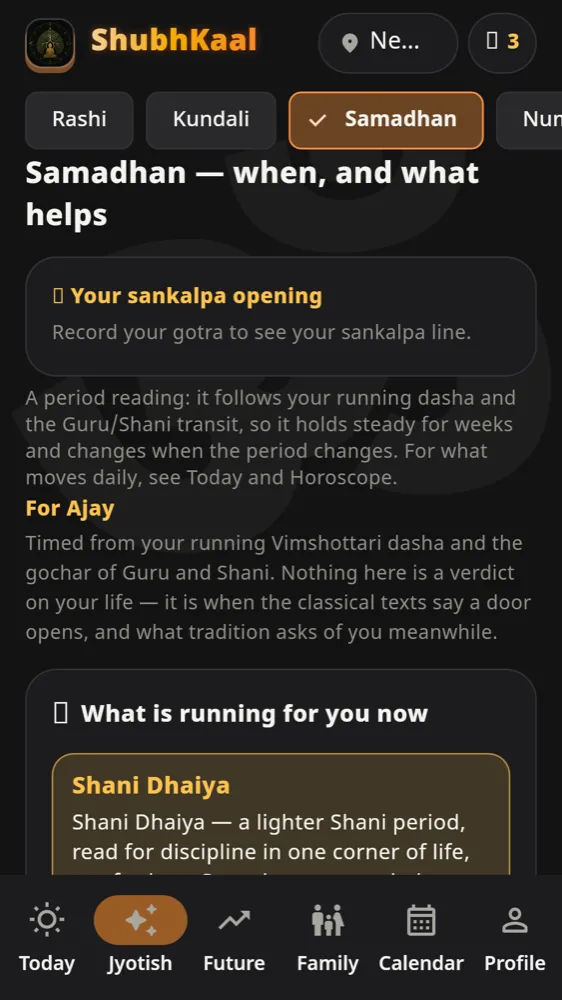 Samadhan — when, and what helps